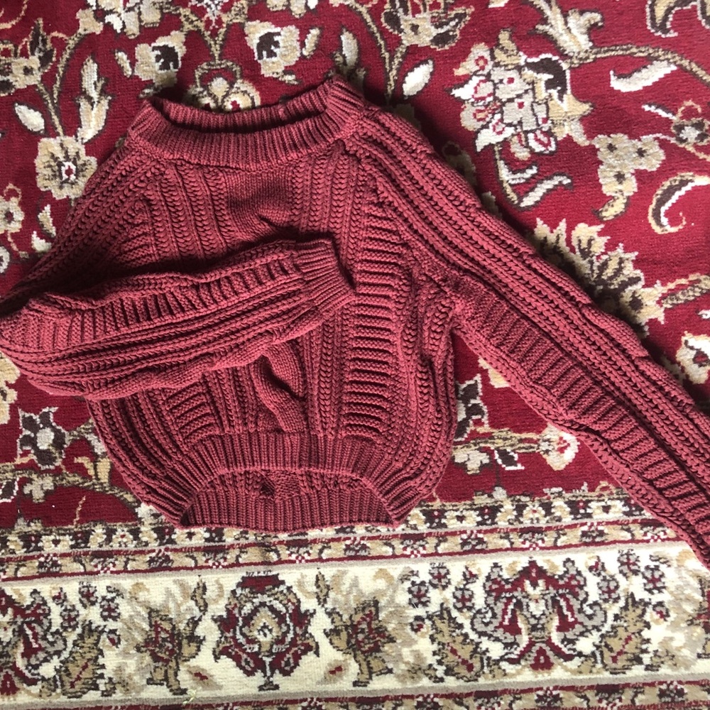 Cropped peach sweater